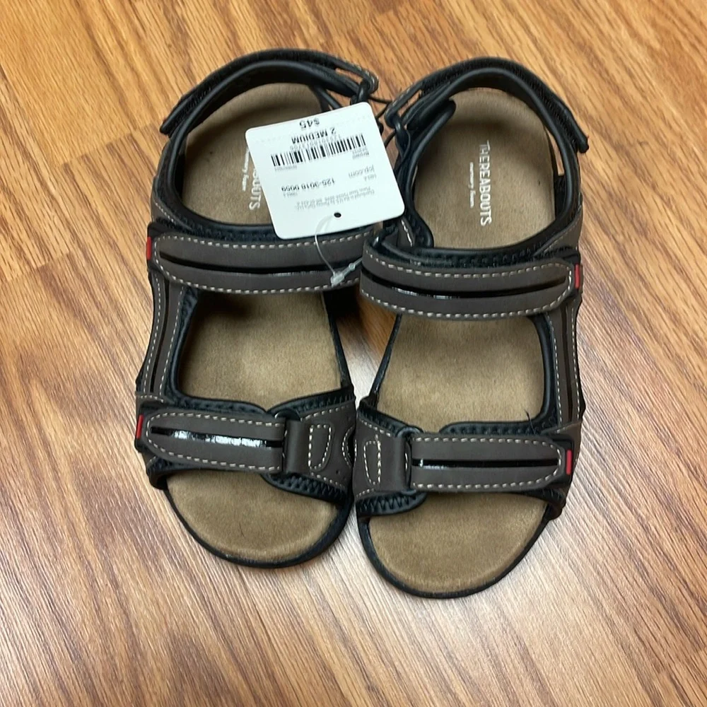 TheraBout Kids' Black and Brown Sandals